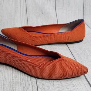 Rothy's the Point Retired Orange Persimmon Shoes Size W6.5 EUC